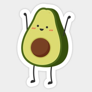 Kawaii Avocado Baby One-Piece Sticker